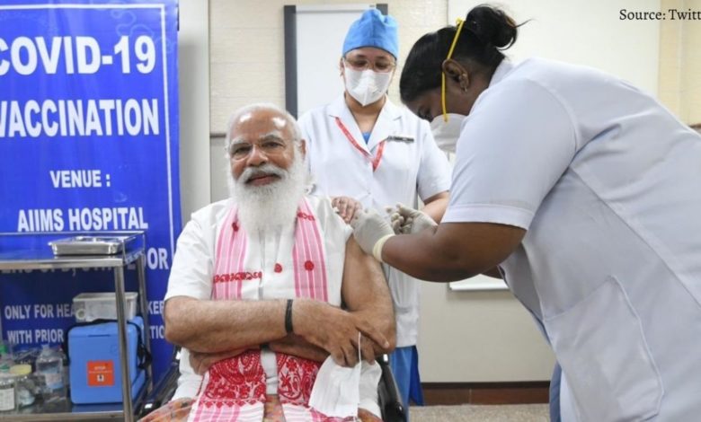 Narendra Modi Receives the Second Dose Against Covid-19 - Prime Minister Narendra Modi Receives Second Dose Of Corona Vaccine