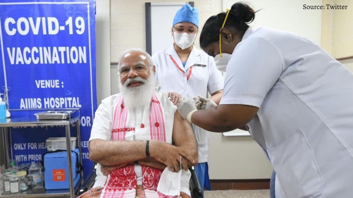 Narendra Modi Receives the Second Dose Against Covid-19 - Prime Minister Narendra Modi Receives Second Dose Of Corona Vaccine