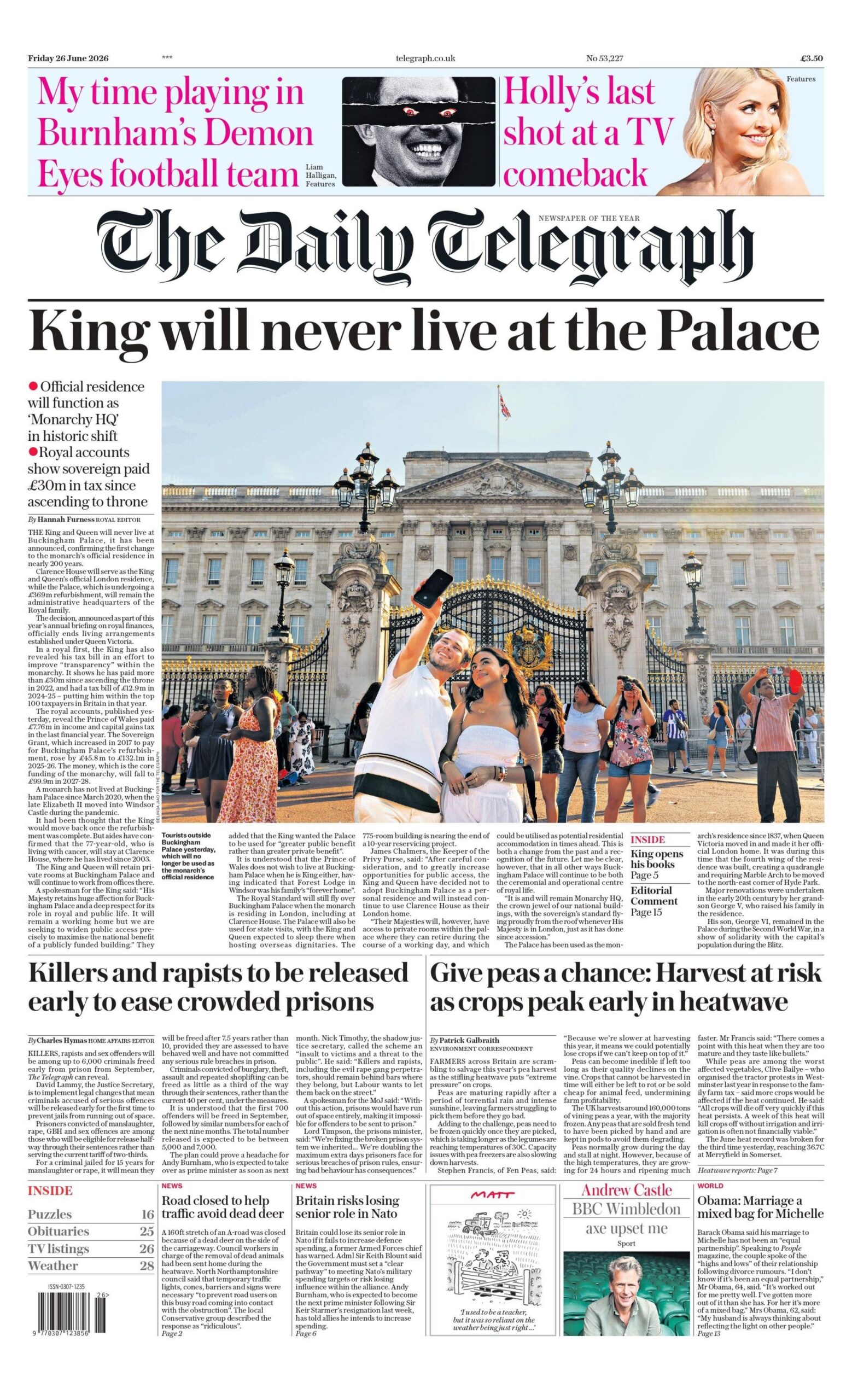 Latest News image related to King Charles and Buckingham Palace amid UK record heat